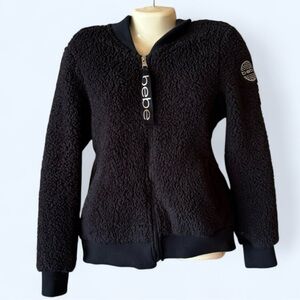 BEBE Women's Black Teddy Jacket